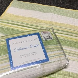 Set of Two Green and Yellow Pillow shams